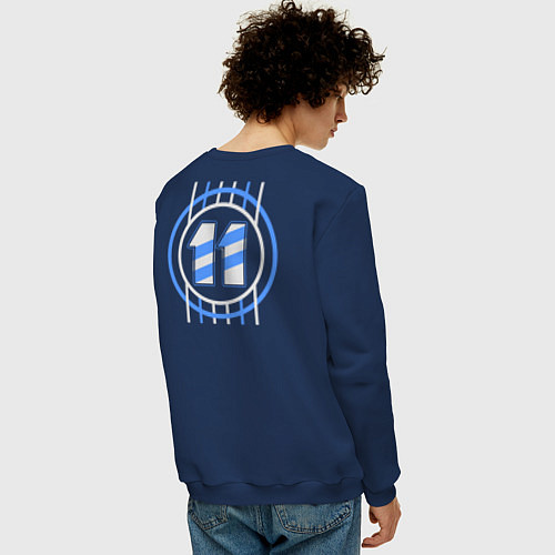 Мужской свитшот Футбол игрок номер 11 / Тёмно-синий – фото 4