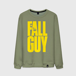 Свитшот хлопковый мужской The fall guy logo, цвет: авокадо