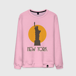 Свитшот хлопковый мужской Город Нью-Йорк, цвет: светло-розовый