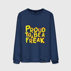 Свитшот хлопковый мужской Proud to be a freak, цвет: тёмно-синий