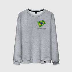 Свитшот хлопковый мужской Im Brazilian - motto, цвет: меланж