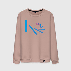 Мужской свитшот Летящие вокруг прямоугольные палочки