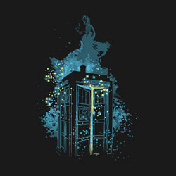 Свитшот хлопковый мужской Tardis magic, цвет: черный — фото 2