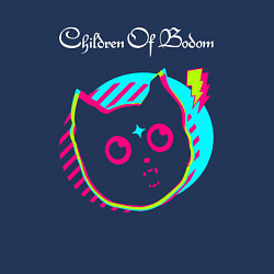 Свитшот хлопковый мужской Children of Bodom rock star cat, цвет: тёмно-синий — фото 2