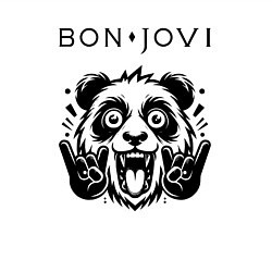 Свитшот хлопковый мужской Bon Jovi - rock panda, цвет: белый — фото 2