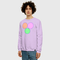 Свитшот хлопковый мужской Три круга, цвет: лаванда — фото 2
