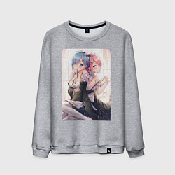 Свитшот хлопковый мужской ReZero Рем - Жизнь с нуля в альтернативном мире, цвет: меланж