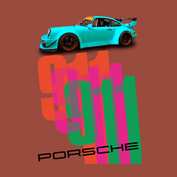 Свитшот хлопковый мужской Порше 911 спортивный немецкий автомобиль, цвет: кирпичный — фото 2