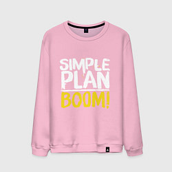 Свитшот хлопковый мужской Simple plan - boom, цвет: светло-розовый