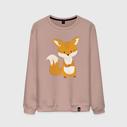 Свитшот хлопковый мужской Недовольный лисёнок, цвет: пыльно-розовый