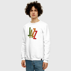 Свитшот хлопковый мужской Jazz retro in color, цвет: белый — фото 2