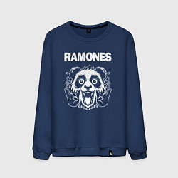 Свитшот хлопковый мужской Ramones rock panda, цвет: тёмно-синий
