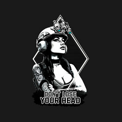 Свитшот хлопковый мужской Dont lose your head - military girl, цвет: черный — фото 2