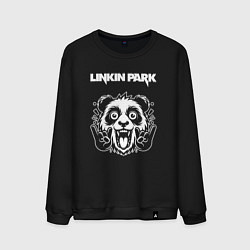 Свитшот хлопковый мужской Linkin Park rock panda, цвет: черный