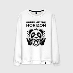 Свитшот хлопковый мужской Bring Me the Horizon - rock panda, цвет: белый