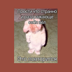 Свитшот хлопковый мужской Котик плохо себя вёл мем, цвет: кирпичный — фото 2