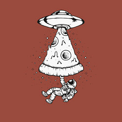 Свитшот хлопковый мужской Космонавт и пицца, цвет: кирпичный — фото 2