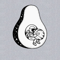 Свитшот хлопковый мужской Космонавт и авокадо, цвет: меланж — фото 2