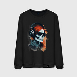 Мужской свитшот Grunge redhead girl skull