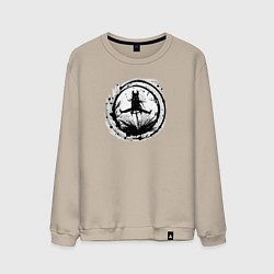 Свитшот хлопковый мужской Велоосенний марафон, цвет: миндальный