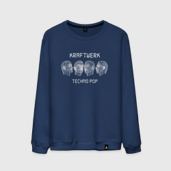 Свитшот хлопковый мужской Kraftwerk - Techno Pop, цвет: тёмно-синий