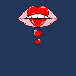 Свитшот хлопковый мужской Губы и сердечки, цвет: тёмно-синий — фото 2