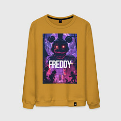 Свитшот хлопковый мужской Freddy - мишка Фредди, цвет: горчичный