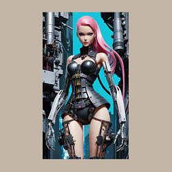 Свитшот хлопковый мужской Barbie cyber warrior - ai art fantasy, цвет: миндальный — фото 2