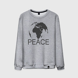 Свитшот хлопковый мужской Peace the world, цвет: меланж