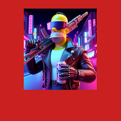 Свитшот хлопковый мужской Крутой Гомер Симпсон с оружием и банкой пива, цвет: красный — фото 2