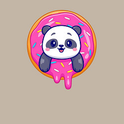 Свитшот хлопковый мужской Панда в пончике, цвет: миндальный — фото 2