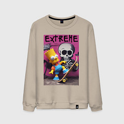 Мужской свитшот Bart Simpson and skateboard - extreme