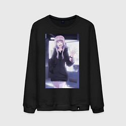 Свитшот хлопковый мужской Надзуна Нанакуса - Песнь ночных сов, цвет: черный