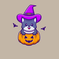 Свитшот хлопковый мужской Kitty halloween, цвет: миндальный — фото 2
