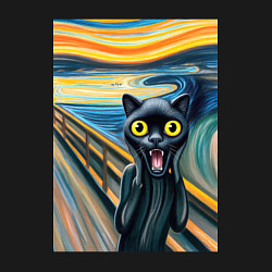 Свитшот хлопковый мужской Пантера кричит - мем нейросеть, цвет: черный — фото 2