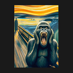 Свитшот хлопковый мужской Горилла кричит - мем нейросеть, цвет: черный — фото 2
