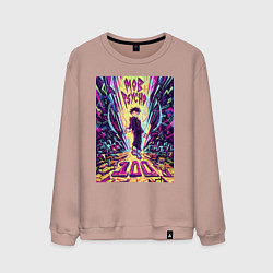 Свитшот хлопковый мужской Моб Психо Шигэо Кагэяма, цвет: пыльно-розовый