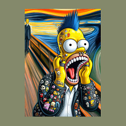 Свитшот хлопковый мужской Гомер Симпсон кричит - мем нейросеть, цвет: авокадо — фото 2