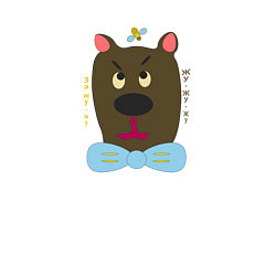 Свитшот хлопковый мужской Медведь с пчелой, цвет: белый — фото 2