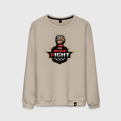 Свитшот хлопковый мужской MMA fight night, цвет: миндальный