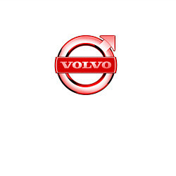 Свитшот хлопковый мужской Volvo red logo, цвет: белый — фото 2