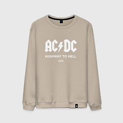 Свитшот хлопковый мужской AC DC - Highway to hell 1979, цвет: миндальный