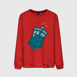 Свитшот хлопковый мужской Adventure tardis, цвет: красный