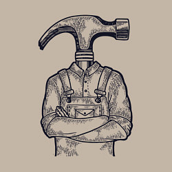 Свитшот хлопковый мужской Человек молоток, цвет: миндальный — фото 2