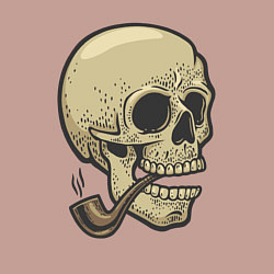 Свитшот хлопковый мужской Череп с трубкой, цвет: пыльно-розовый — фото 2