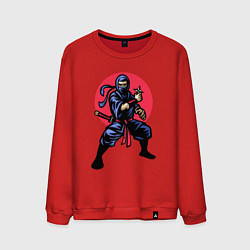 Свитшот хлопковый мужской Warrior ninja, цвет: красный