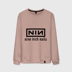 Свитшот хлопковый мужской NIN: Nine inch nails, цвет: пыльно-розовый