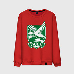 Свитшот хлопковый мужской Летящая утка, цвет: красный
