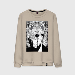 Свитшот хлопковый мужской Магическая битва Сукуна Рёмэн Высокоранговое прокл, цвет: миндальный