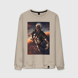 Свитшот хлопковый мужской Магическая битва Сатору Годзё сильнейший, цвет: миндальный